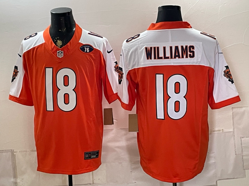 Men 2026 Chicago Bears #18 Williams orange Nike Limited NFL Jersey 0903003->chicago bears->NFL Jersey